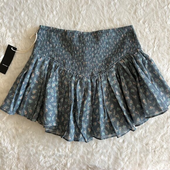Blue Floral Mini Skort free people style - Picture 4 of 5